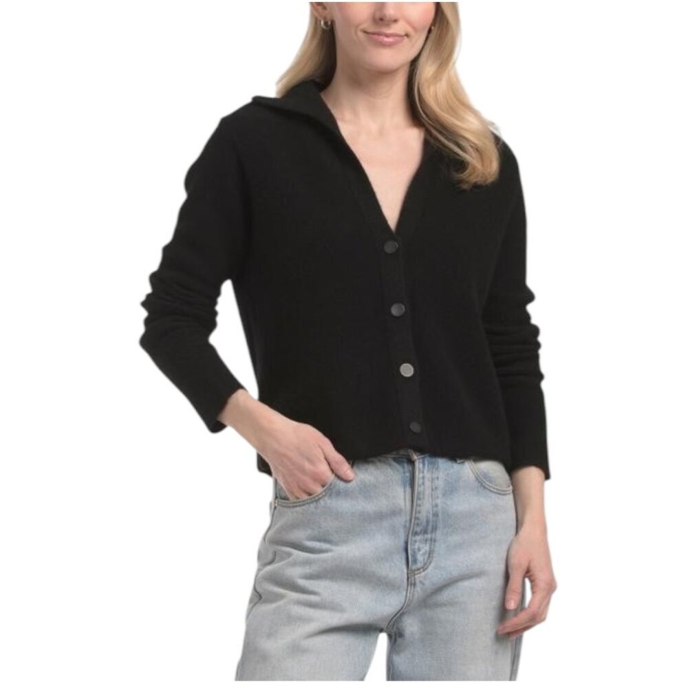 VINCE Cashmere Blend Polo Button Cardigan